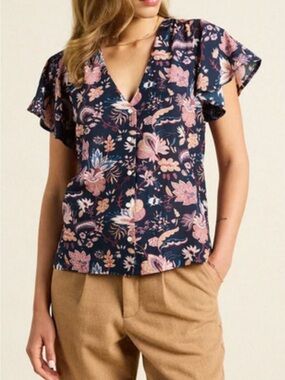 Trovata Birds of Paradis Clara Seaborn Floral Blouse size XS/Small $238